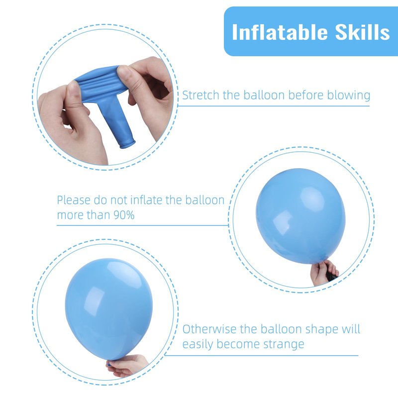 RUBFAC Light Blue Balloons 129pcs Different Sizes 18 12 10 5 Inch for Garland Arch, Sky Blue Balloon for Graduation Birthday Gender Reveal Baby Shower Party Decoration