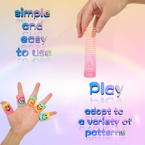 Irnushka Mini Spring Rainbow Coil Party Favors for Kids, Mini Plastic Coil Spring Toy for Easter Egg Filler Party Favor Carnival Prize Birthday Goodie Bag Stuffers (Style A, 30)