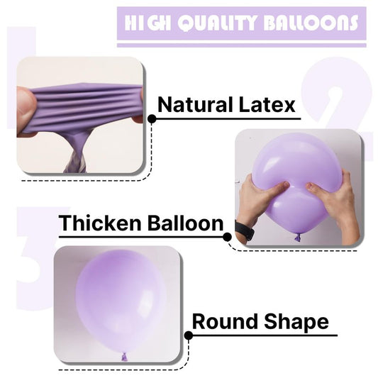PartyWoo Lavender Balloons 101pcs 12 Inch Light Pastel Purple Lilac Purple Latex Helium Balloons for Birthday Baby Shower Graduation Wedding Anniversary Bridal Shower Party Decorations Purple-Q10