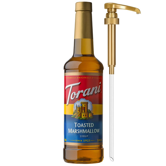Torani Coffee Syrup - Toasted Marshmallow Flavor for Drinks | 25.4 Fl Oz with Pump Included