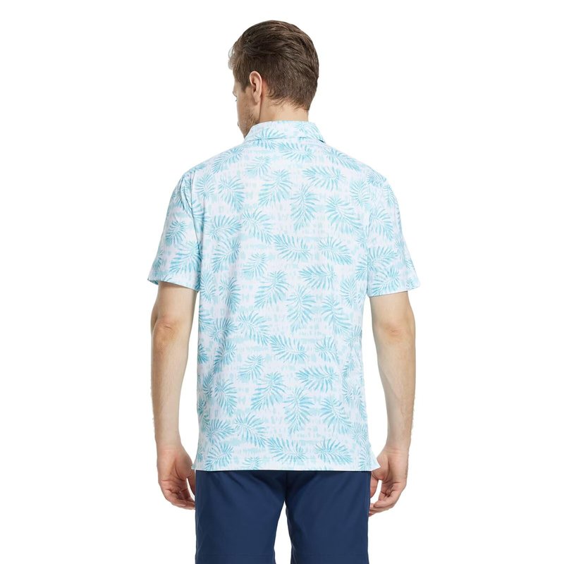 M MAELREG Golf Shirts for Men Dry Fit Print Patterns Performance Moisture Wicking Mens Polo Shirts Short Sleeve