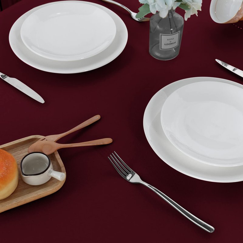 sancua 2 Pack Burgundy Tablecloth 60 x 84 Inch, Rectangle 4 Feet Table Cloth - Stain and Wrinkle Resistant Washable Polyester Table Cover for Dining Tables, Buffet Parties and Camping