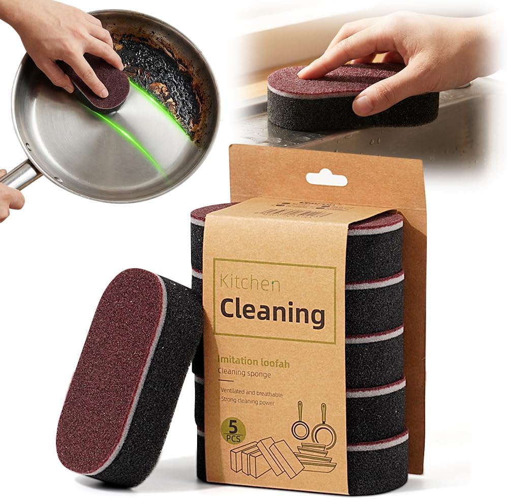 Skiennix Multi-Functional Cleaning Sponges - Eraser Shower & Tub Scrubber Set (5PCS) for Home Use