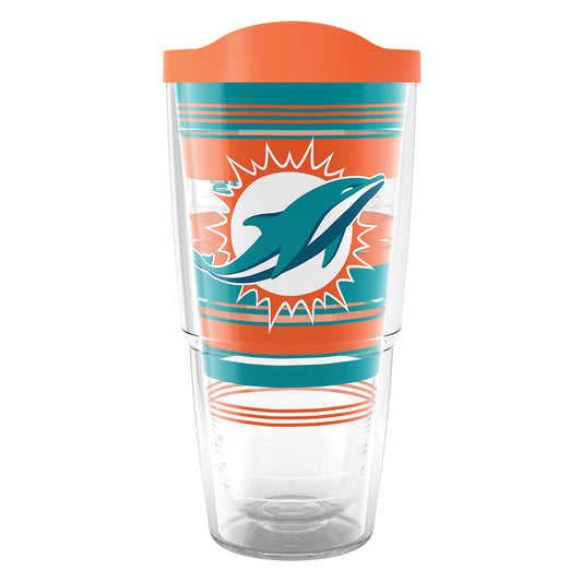 Tervis NFL Miami Dolphins - Hype Stripes Made in USA Double Walled Insulated Tumbler Travel Cup Keeps Drinks Cold & Hot, 24oz, Classic