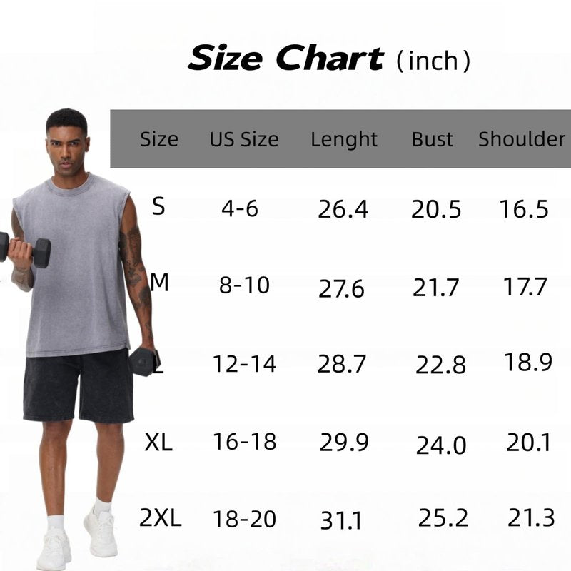 SnowElve 3 Pack Mens Workout Tank Tops Sleeveless Tee Shirts Men Muscle Shirt Gym Acid Wash T Shirts Running Beach Loose Fit Tee(BKAGAC,M)