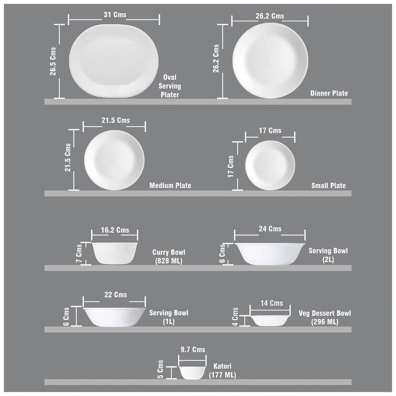 Corelle Vitrelle 6-Piece Soup/Cereal Bowl Set Triple Layer Glass and Chip Resistant, 18-Oz Lightweight Round Bowls, Winter Frost White