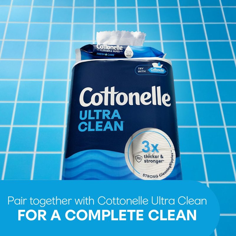 Cottonelle Ultra Clean Toilet Paper, 4 Mega Rolls = 16 Regular Rolls, Packaging May Vary