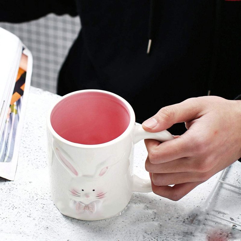 ZaH Easter Bunny Coffee Mug Easter Decoration Gift for Kids Boys Girls - Ceramic Mug Cup 12oz (Rabbit Pattern-2)