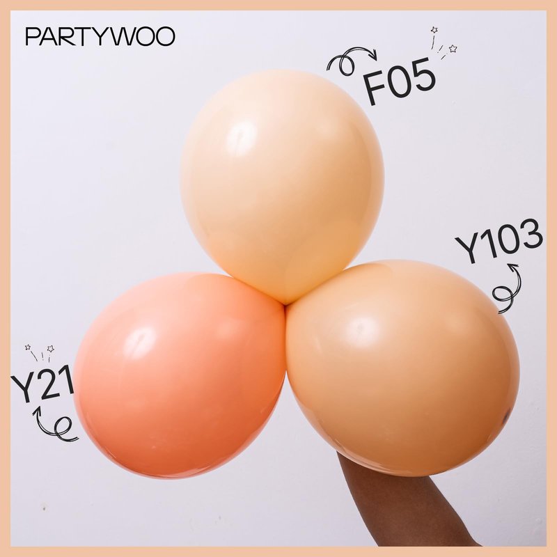PartyWoo Peach Balloons 50 pcs 5 Inch Small Mini Pastel Light Orange Peachy Pink Latex Balloons for Wedding Baby Shower Gender Reveal Graduation Birthday Party Decorations Peach-Y21