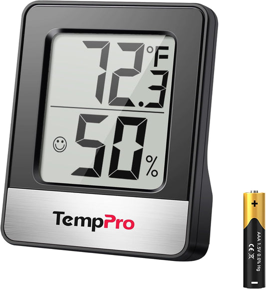 TempPro TP49 Digital Hygrometer - Accurate Indoor Thermometer & Humidity Monitor | Compact Design