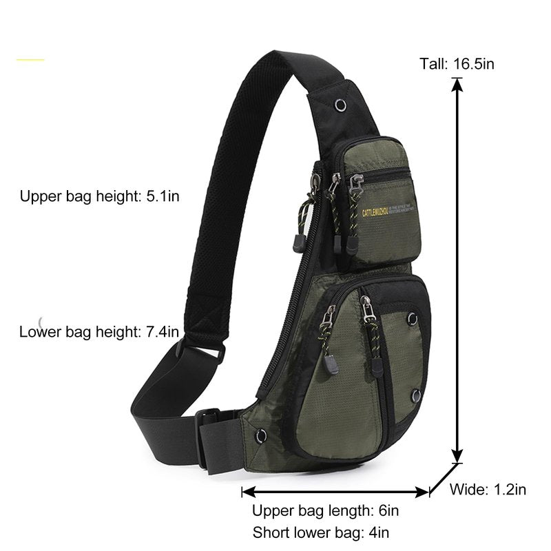 QAZWSXE Mens Sling Bags Crossbody,Shoulder Bag for Men,Men Crossbody Bags for Hiking Traveling Outdoors Green