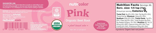 Nutricost Pink Plant Based Food Coloring From Organic Beet Root Powder (60 Servings) - Nutricolor Color Alternative For Food & Beverages