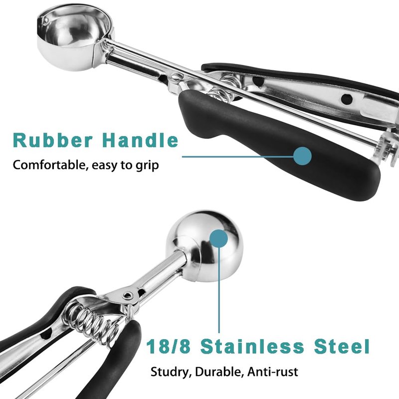 HOMURE H Cookie Scoop 4 Tablespoon, Size #16 Cookie Dough Scoop, Muffin Scoops for Baking, 4 Tbsp/ 60 ml/ 2 oz Cookie Scoop for Baking, Spring-Loaded Scoop, Comfortable Grip