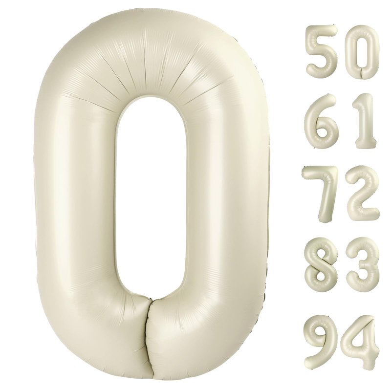Cream Number 27 Balloon 40 inch, 27 Number Balloons, 27th Cream Birthday Decorations, 27 Year Old Women Men White Party Supplies