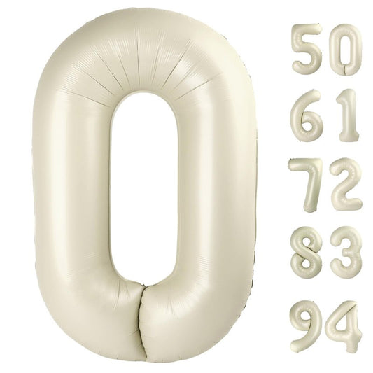 Cream Number 27 Balloon 40 inch, 27 Number Balloons, 27th Cream Birthday Decorations, 27 Year Old Women Men White Party Supplies
