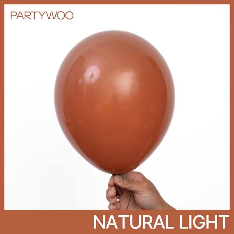 PartyWoo Dark Brown Balloons 100pcs Different Sizes of 36 18 12 10 5 Inch Boho Neutral Coffee Tan Balloon Arch Kit Garland for Birthday Boy Baby Shower Jungle Safari Fall Party Decorations Brown-F08