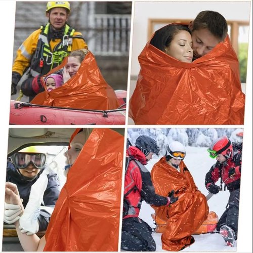 crvewom Emergency Sleeping Bag 2 Pack, Portable Waterproof Survival Sleeping Bag with Thermal Insulation for Outdoor Camping and Hiking