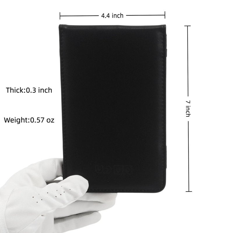 UDPARSCO Golf Scorecard Holder & Yardage Book Cover – Premium Vegan Leather Golf Accessories Case | Ultra-Slim Waterproof Keeper with Pencil Holder | Fits Standard USGA Cards & Yardage Books