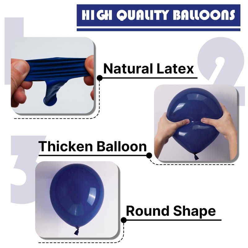 PartyWoo Navy Blue Balloons 101pcs 12 Inch Dark Blue Latex Helium Balloons for Graduation New Year Wedding Sports Theme Boy Baby Shower Men Birthday Bachelorette Party Decorations Blue-Z90