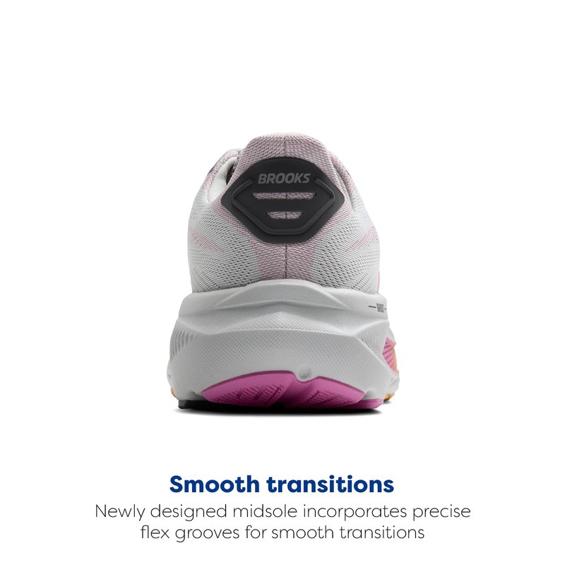 Brooks Women’s Ghost 17 Neutral Running Shoe - Oyster/Apricot/Pink - 9 X-Wide