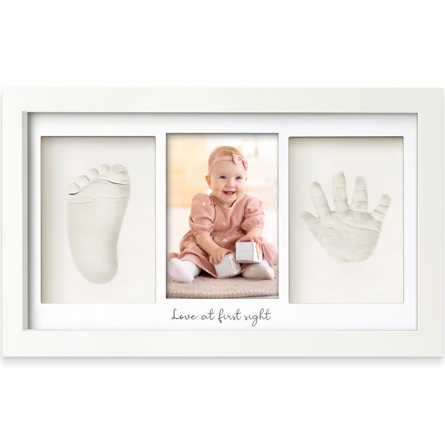 KeaBabies Baby Handprint Kit - Personalized Keepsake Frame for Newborns | Perfect Gift for New Moms (Alpine White)