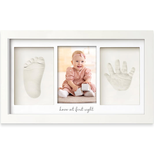 KeaBabies Baby Handprint Kit - Personalized Keepsake Frame for Newborns | Perfect Gift for New Moms (Alpine White)