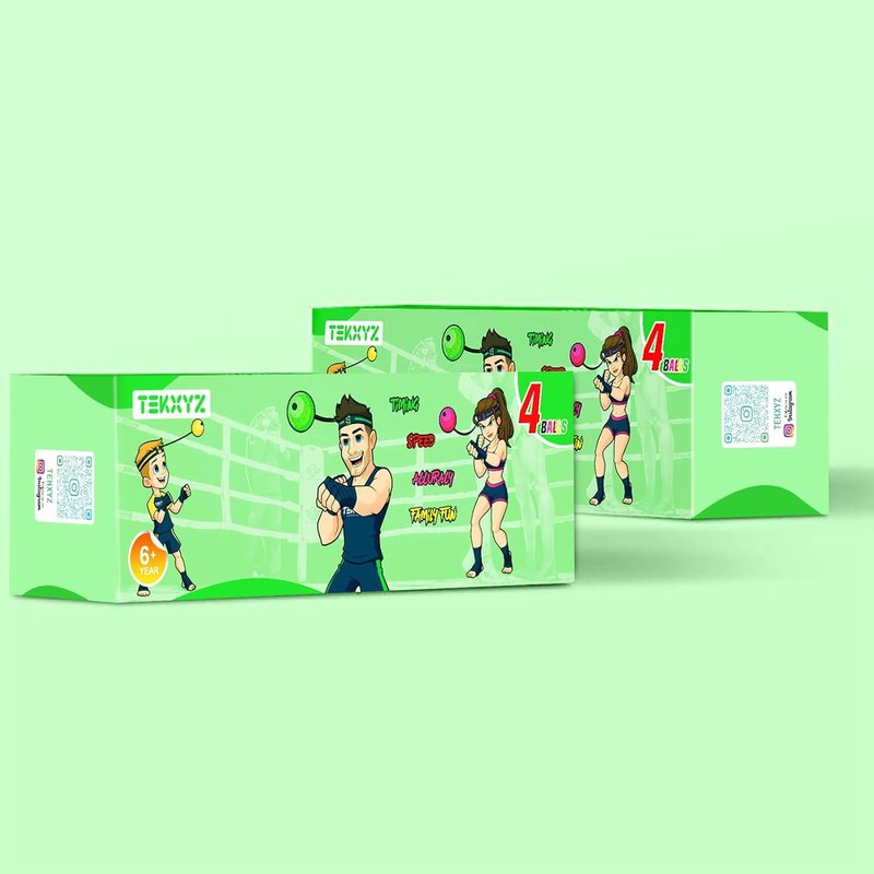 TEKXYZ® Reflex Ball Family Pack with Counter App | Online Community for Boxing Ball, Ideal for Coordination, Punching, Stress Relief, Home Workouts & Fitness | Stocking Stuffer Gift for All Ages