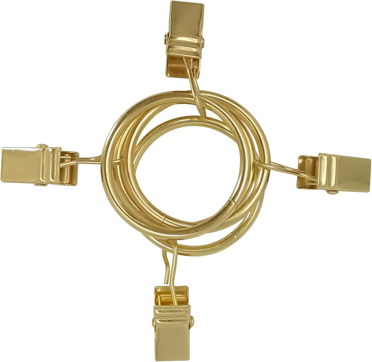 Skiennix Curtain Rings - 40 Pack Drapery Clips with 1.26" Interior Diameter - Gold Finish