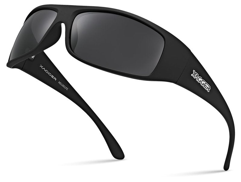 Xagger Sports Polarized Sunglasses for Men Wrap Around TR90 Frame Driving Fishing Running Sun Glasses