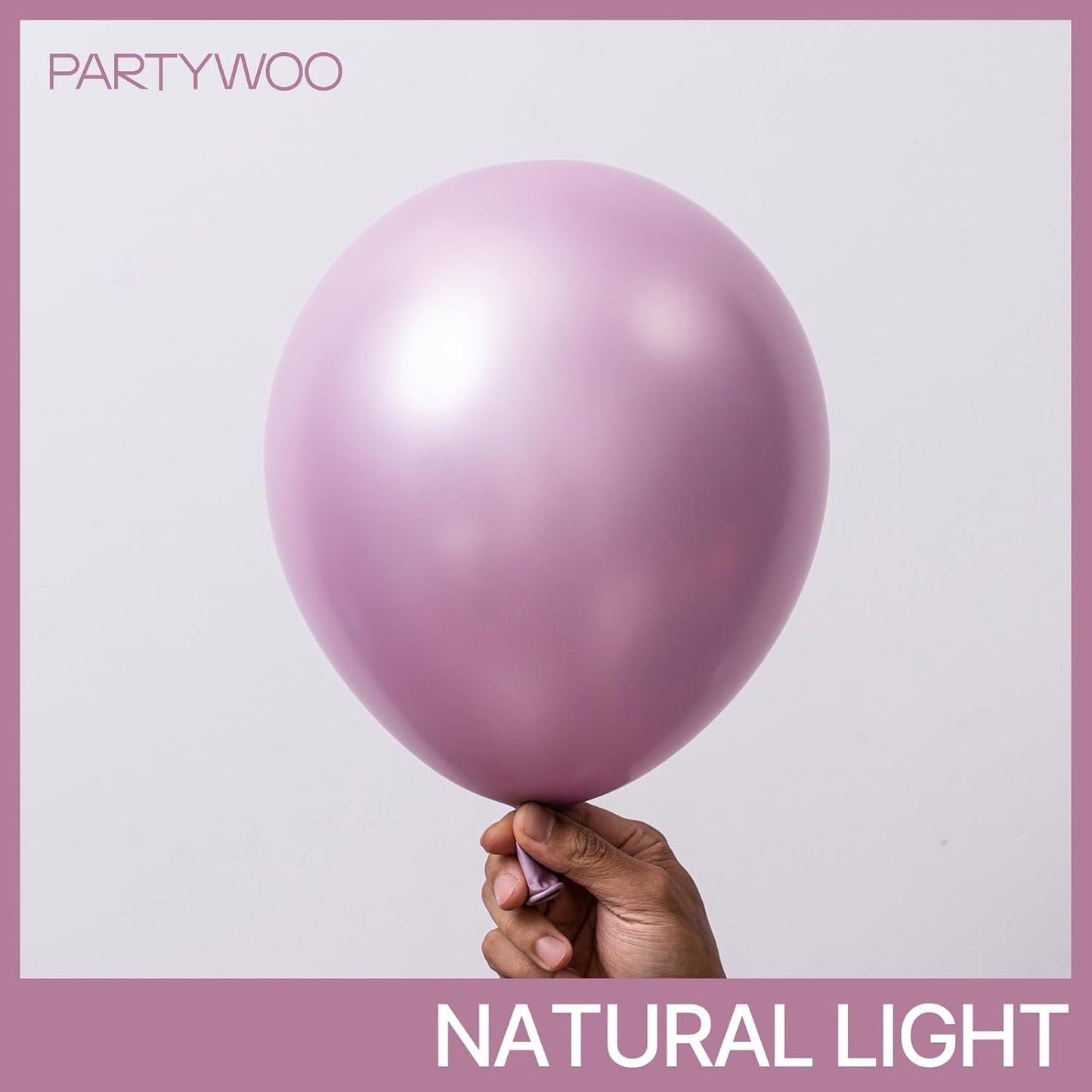 PartyWoo Metallic Pink Balloons - 100-Piece Pack in 5, 10, 12 Inch Sizes for Graduation, Weddings, and Birthday Celebrations