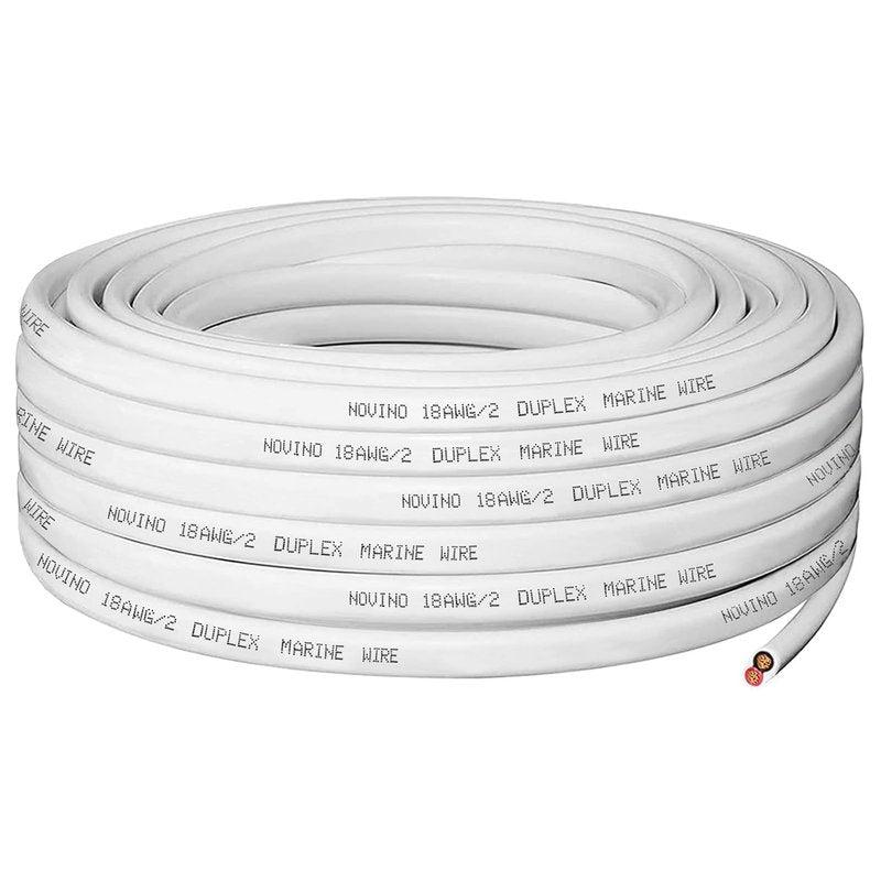 18 Gauge Marine Wire 18 AWG Duplex Marine Grade Wire,50ft Tinned Copper Oxygen-Free Insulated Red& Black Electrical Cable for Boat/Automotive/RV/Camper/Trailer Outdoor Use
