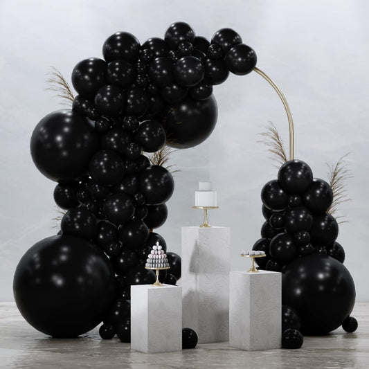 PartyWoo Black Balloons - 99-Piece Arch Kit with Various Sizes for Baby Showers, Birthdays & Anniversaries
