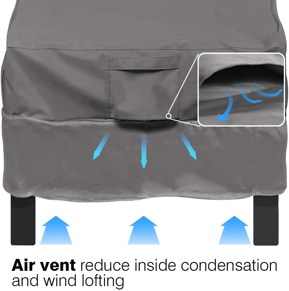 Vailge Patio Chair Covers - Heavy Duty Waterproof Lounge Deep Seat Cover | Medium Grey