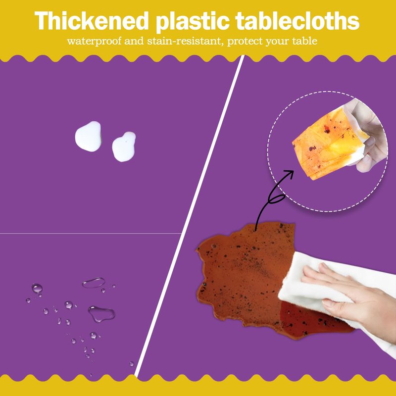 tujol Purple 6 Pack Plastic Table Cloth 54" x 108", Disposable Tablecloths Rectangle Table Cover, Plastic Tablecloths for Parties