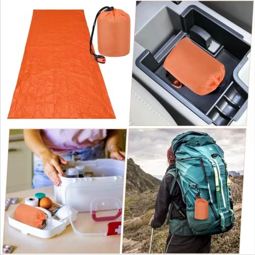 crvewom Emergency Sleeping Bag 2 Pack, Portable Waterproof Survival Sleeping Bag with Thermal Insulation for Outdoor Camping and Hiking