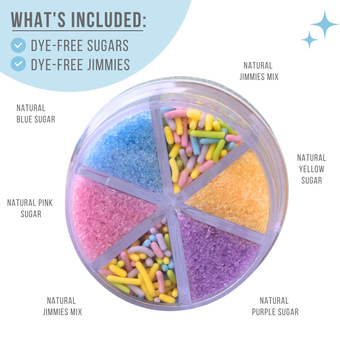 Sweets Indeed Dye-Free Pastel Sprinkles - Edible Cake Decorations in Yellow, Blue, Purple & Pink | 2.75 Ounces