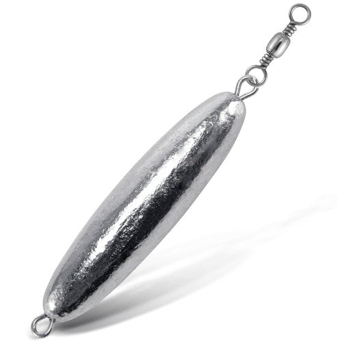 Dr.Fish 10 Pack in-line Trolling Sinkers with Swivel Torpedo Weight Lead Fishing Sinkers Double Ring Saltwater Freshwater Salmon Walleye Trolling 3/8oz