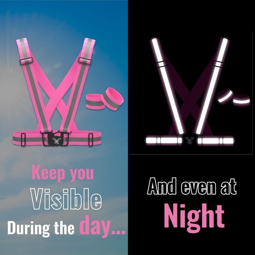 Hi-Vis Reflective Running Vest - Fully Adjustable Multi-Purpose Gear for Night Safety