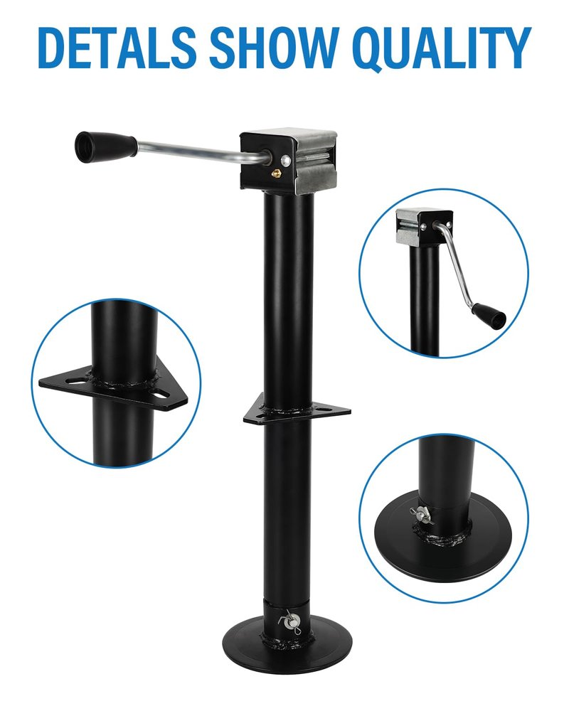 FAHKNS 5000 lbs A-Frame Trailer Jack, 15" Lift Adjustable Drop Leg Side Wind RV Tongue Trailer Jack, Heavy Duty for Utility, Camper, RV, Trailer, Boat