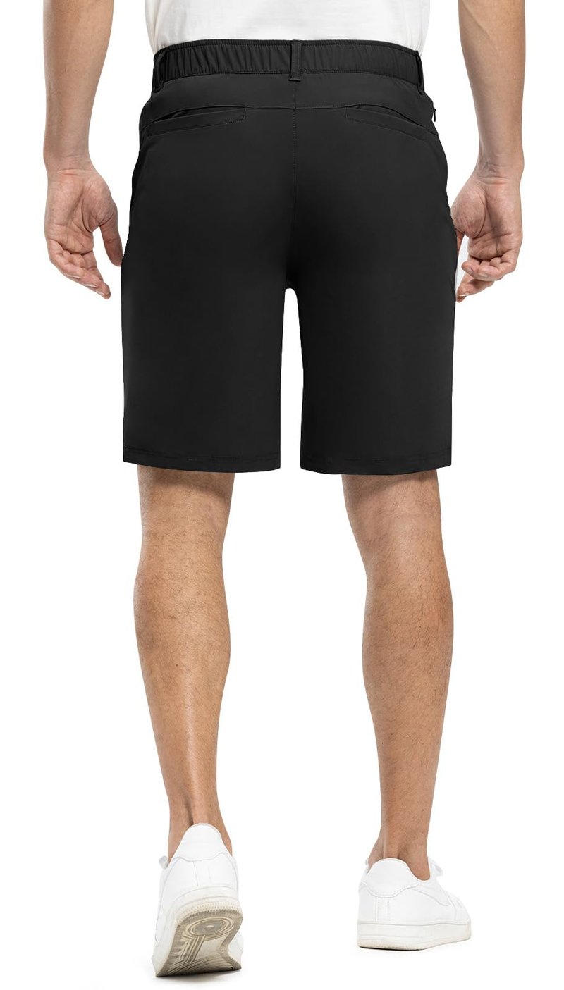 Rdruko Men's Golf Shorts Stretch Quick Dry 9" Work Casual Shorts with 5 Pockets(Black, US 40)