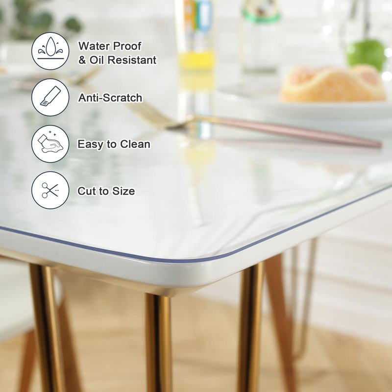 LovePads Frosted Desk Mat 28 x 54 Inch, 1.5mm Thick Frosted Table Protector, Waterproof Plastic Table Cover Protector, PVC Desk Protector Mat, Vinyl Desk Cover for Desktop, Coffee & Dining Table