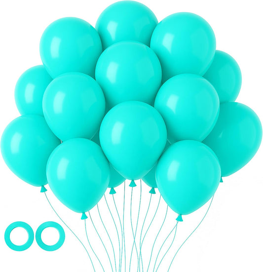 Voircoloria 12-Inch Teal Balloons | 105-Piece Set for Birthday, Baby Shower & Wedding Decor