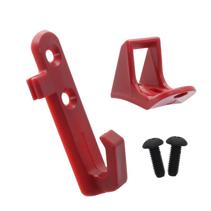 PWEOW Plastic Hook and Latch Set for GOTRAX GXL V2 XR Ultra XR, Electric Scooter Clip, Red Holder and Fender Clip for Folded Hold Scooter, with Screws