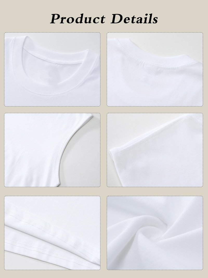SnowElve Mens Workout Tank Tops Sleeveless Tee Shirts Men Muscle Shirt Gym Cotton T Shirts Running Beach Loose Fit Tee（A-White,M