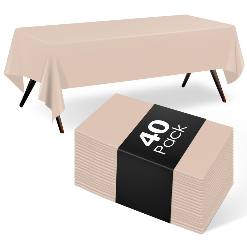 Kongdaoth 40 Pack Red Plastic Tablecloth Disposable Tablecloths 54"x 108" Rectangle Plastic Table Cover Disposable Table Cloth for Party