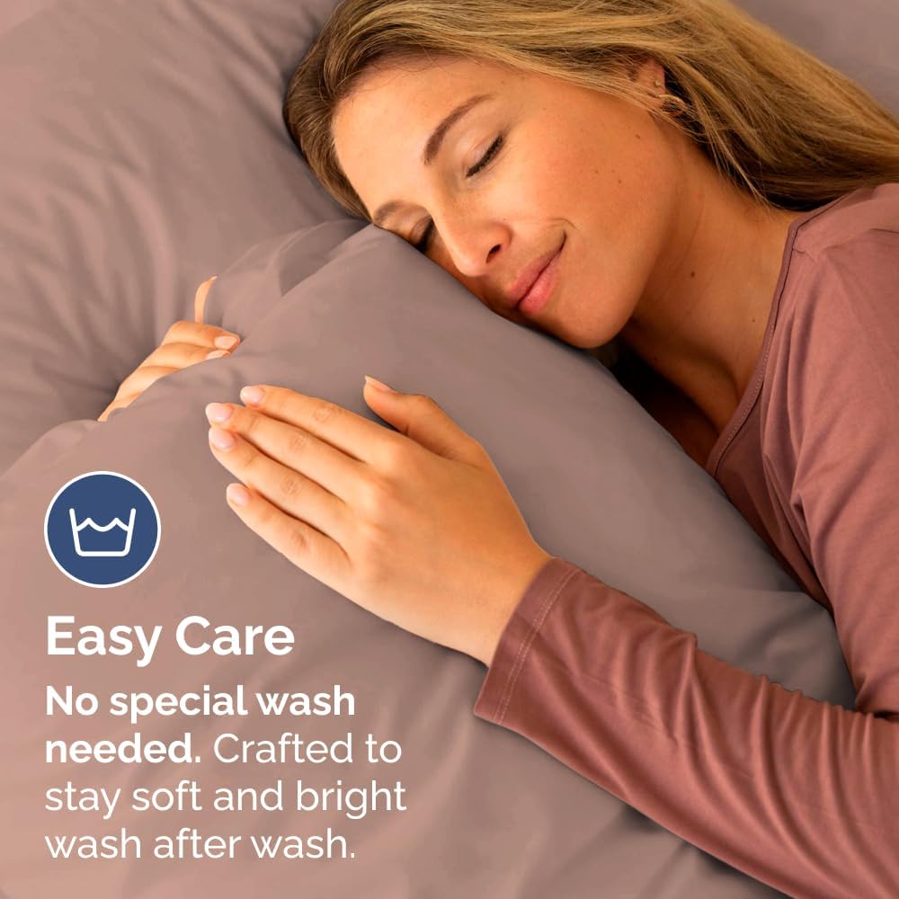 Skiennix Body Pillowcases Set of 4 | Soft 20x54 Long Pillow Covers for Side Sleepers - Cozy & Breathable (Mauve)