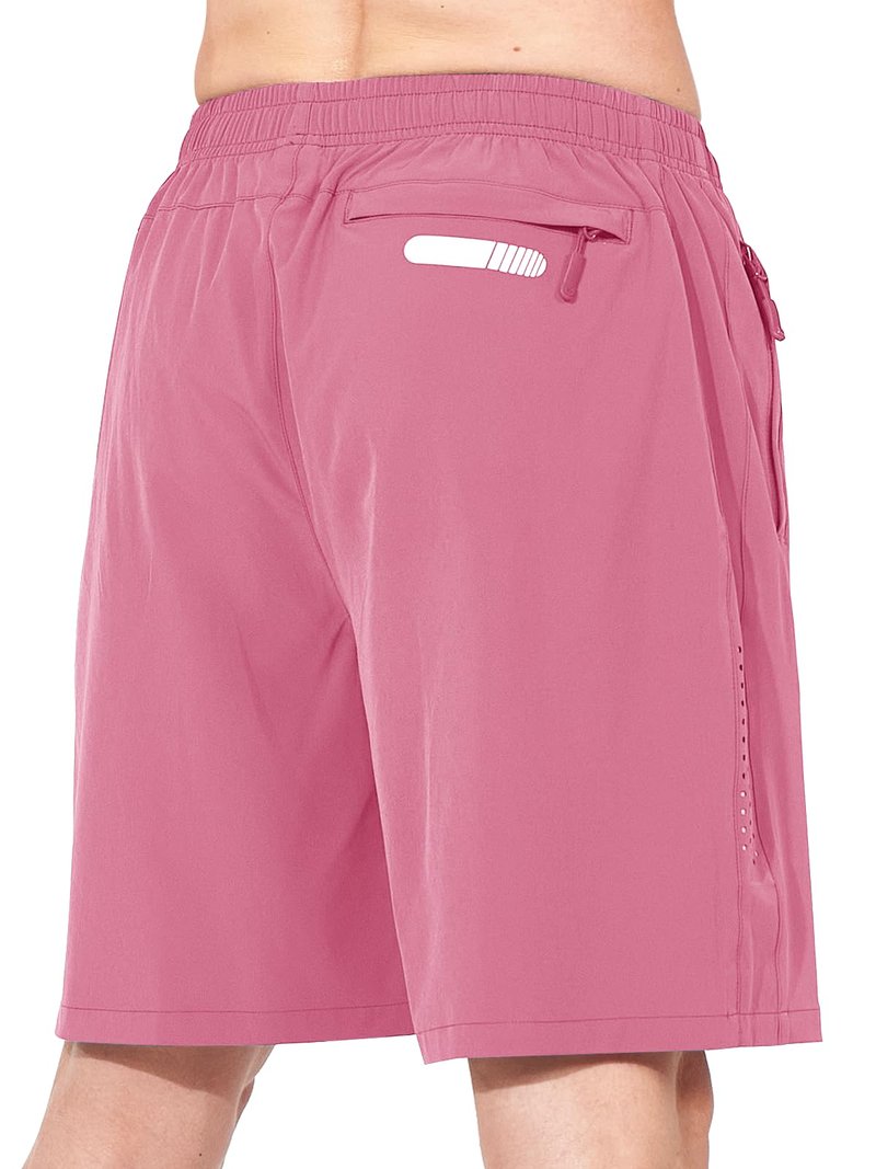 NORTHYARD Men's Athletic Running Shorts Gym Workout 7"/9"/5" Quick Dry Lightweight Sports Basketball Tennis 3 Zipper Pockets POWDERPINK XL