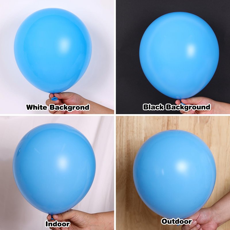 RUBFAC Light Blue Balloons 129pcs Different Sizes 18 12 10 5 Inch for Garland Arch, Sky Blue Balloon for Graduation Birthday Gender Reveal Baby Shower Party Decoration
