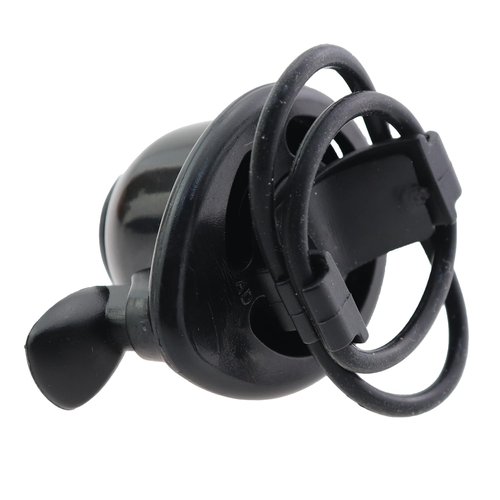 CTWHA 2PCS 5.8x5cm Mountain Bike Rotary Adjustable Ring Bell Black Bicycle Cycling Rattles Leather Ribbon Bell Loud Sound for Road Bike City Bike Sport Bike