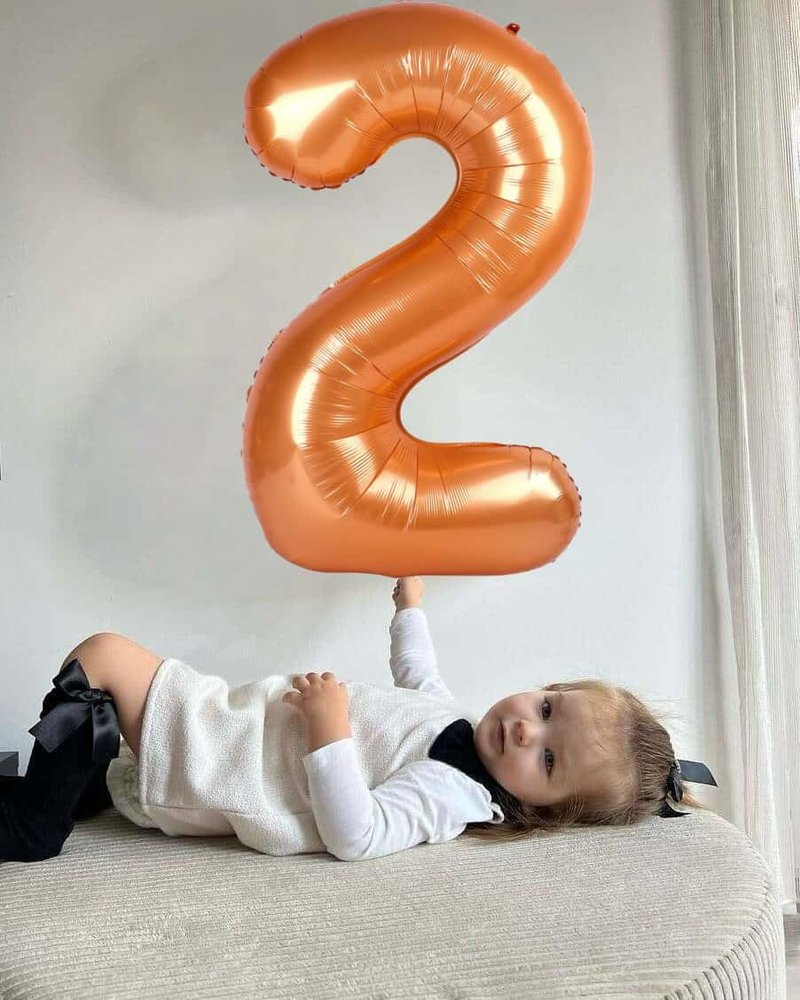 Orange 3 Balloon, Number Balloon 40 Inch, 3rd Three Year Old Birthday Deco, Orange Party Supplies for Party Decorations, Number 3 Balloon
